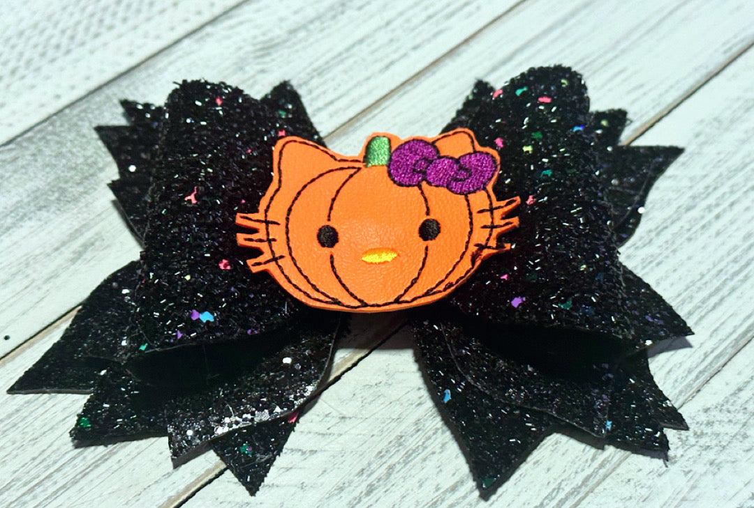 Hello Kitty inspired pumpkin hair bow.