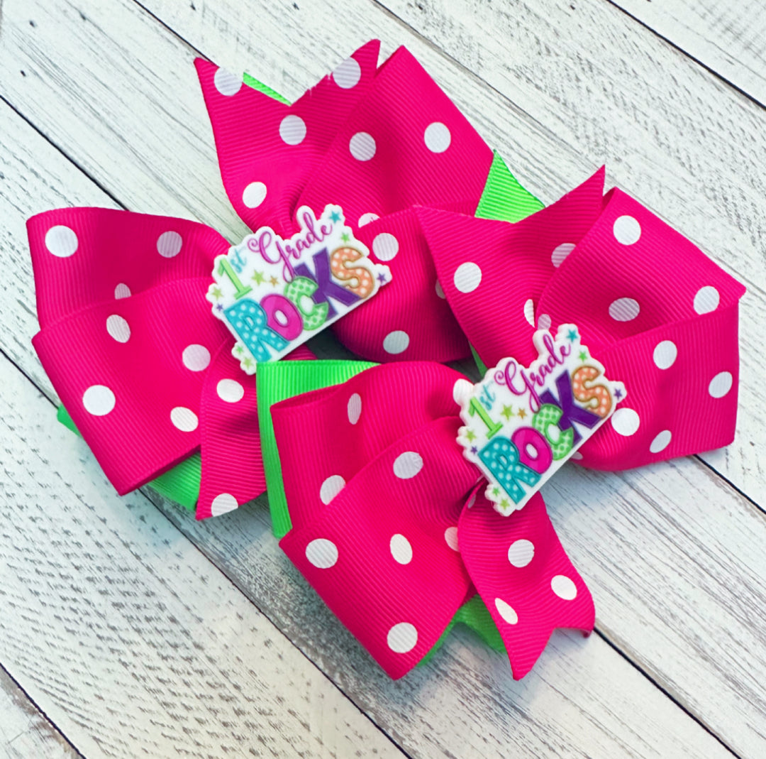 Back To School First grade set of hair bows