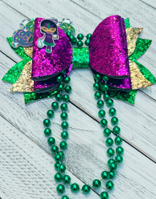 Mardi Gras Hair Bow