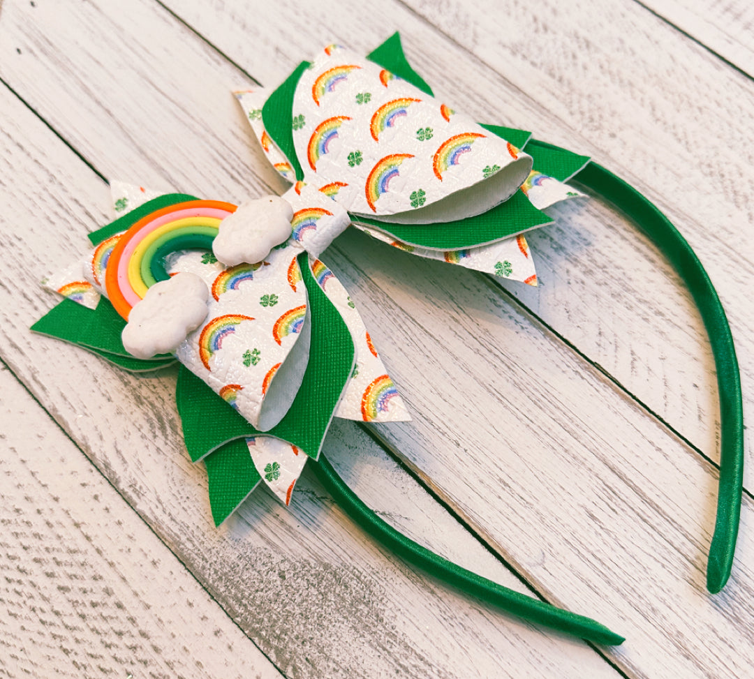 Saint Patrick’s Hair Bow on a Head Band