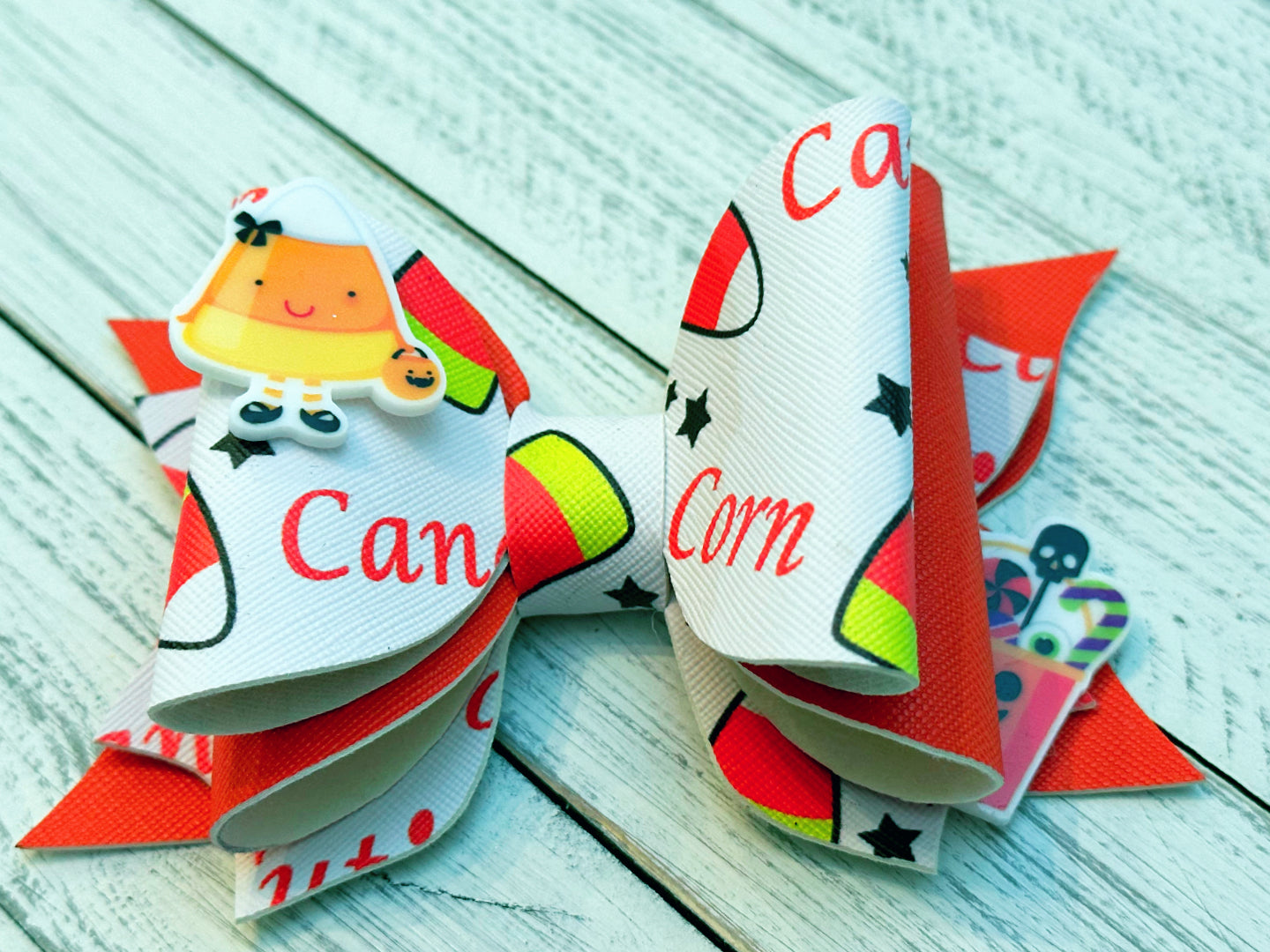 Candy Corn Halloween Bow